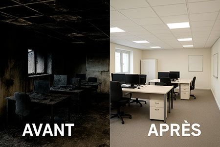 Décontamination d’un local professionnel après incendie électrique